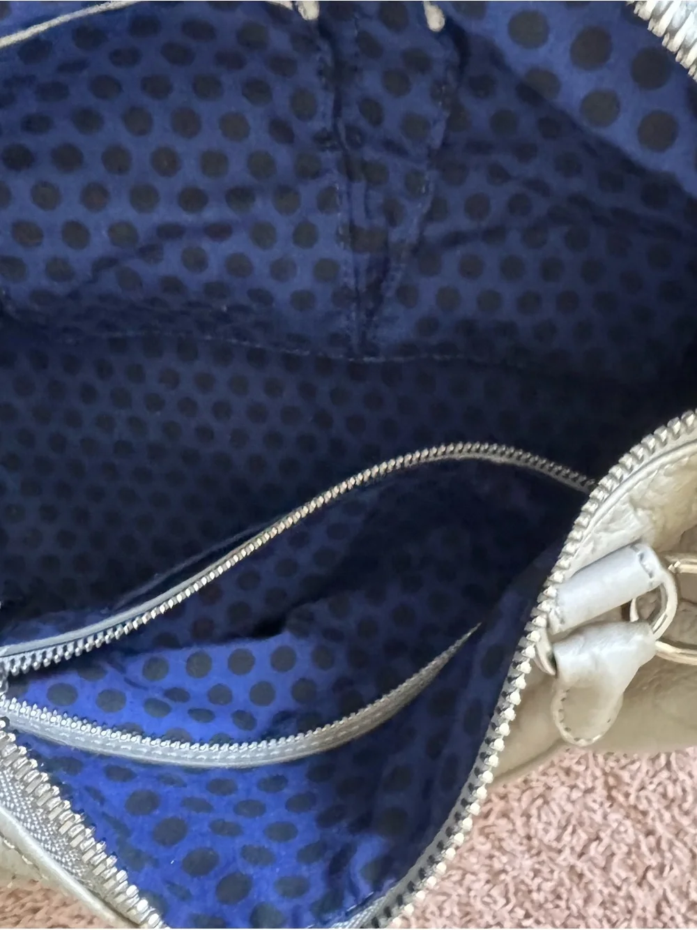 Rebecca Minkoff MAB Light Gray Leather Satchel Y2K